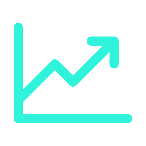 Chart line up icon
